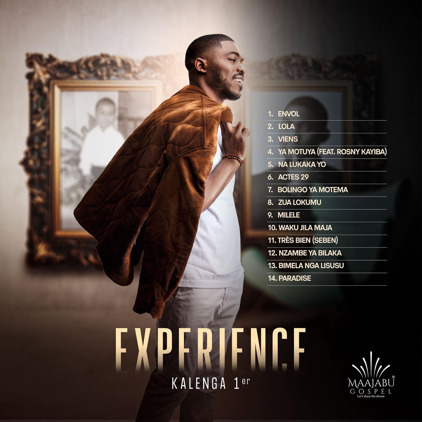 Verso officiel de l'album Expérience de Kalenga 1er avec la tracklist des 14 titres